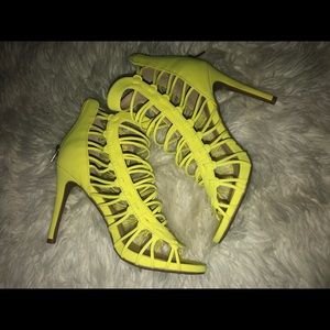Neon yellow heels